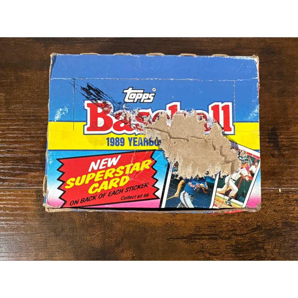 1989 Topps Baseball Yearbook Stickers Vintage Wax Pack Display Box 48 Ct
